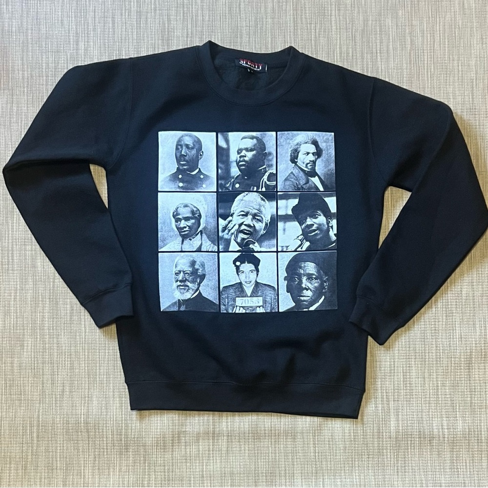 3Forty Black History Portraits of Influential Figures Sweat Shirt Small NWOT